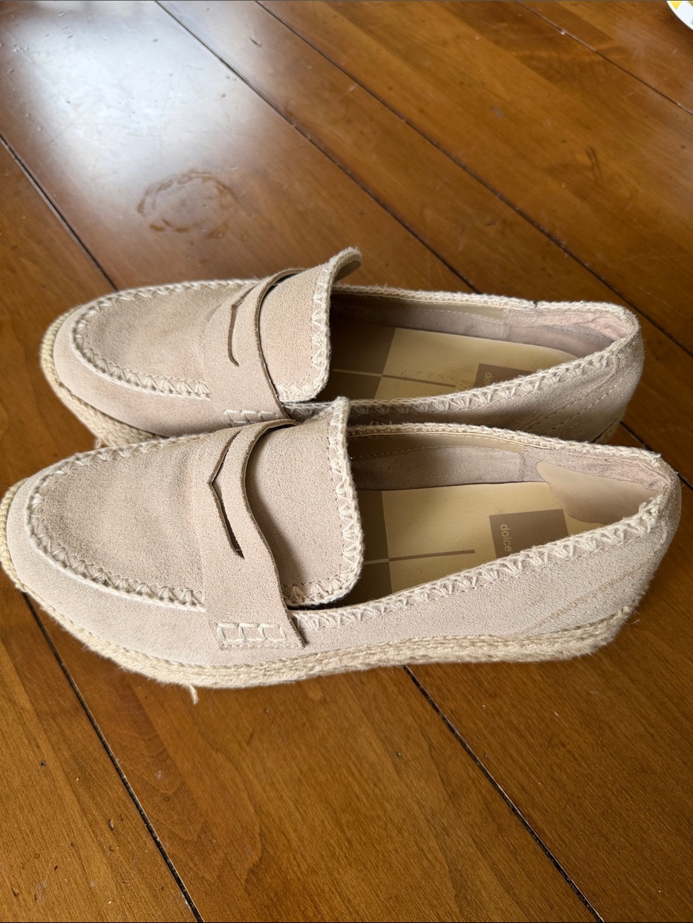 Dolce Vita Light Beige Suede Espadrille Loafers